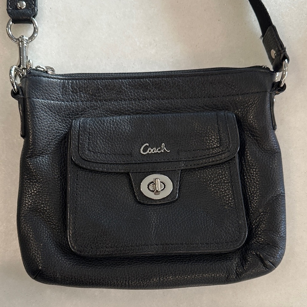 Coach Y2K Black Leather Crossbody Bag